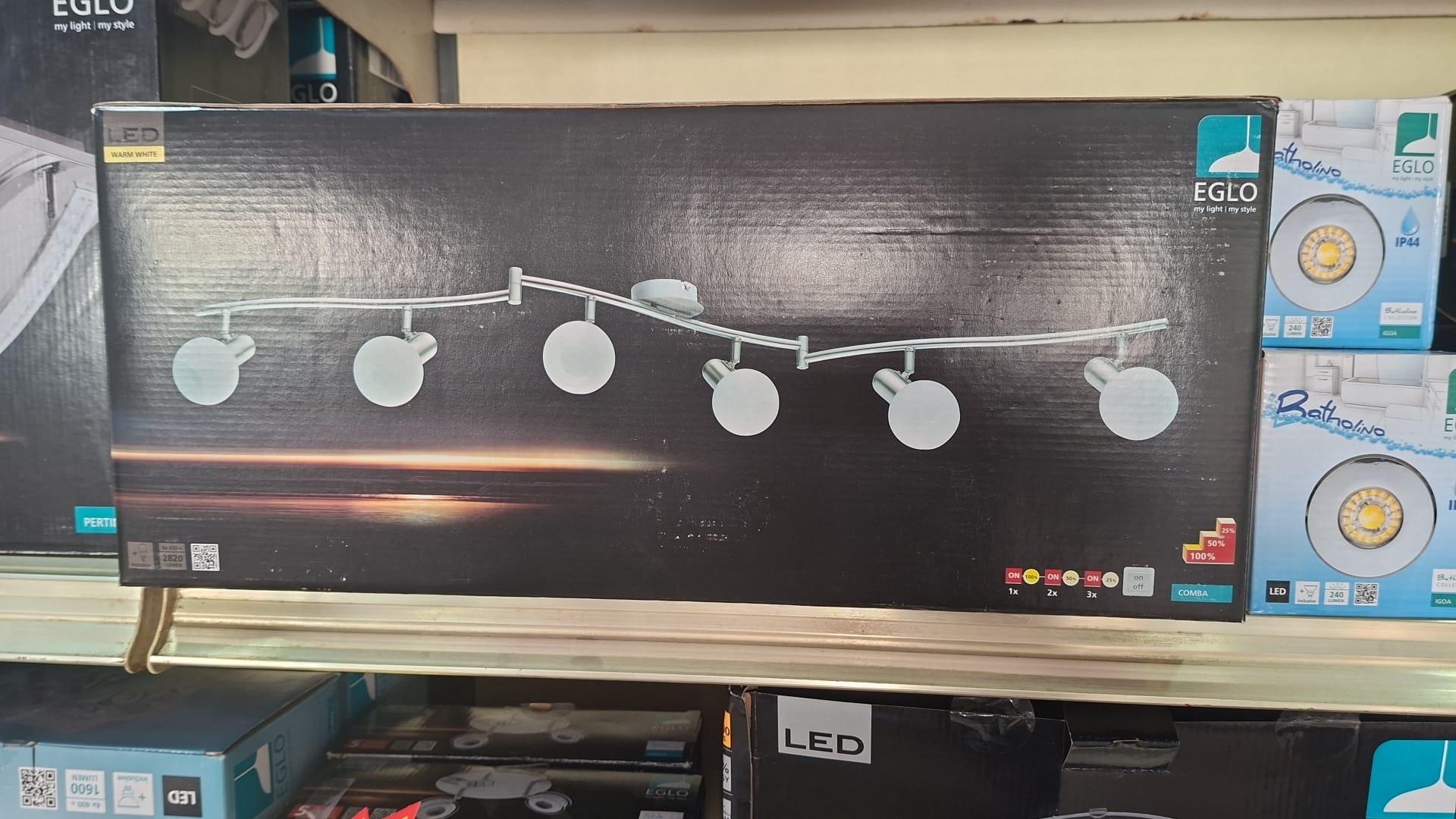 EGLO plafoniera/spot LED a barra con 6 faretti, luce bianco caldo