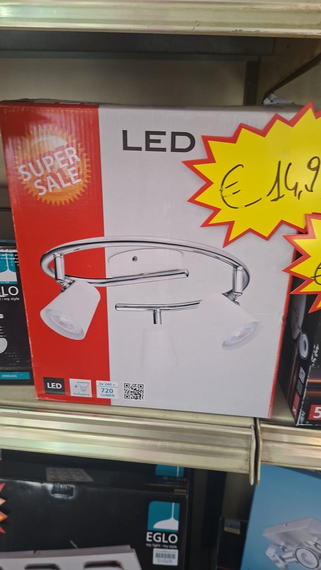 Plafoniera LED a 3 faretti cromata