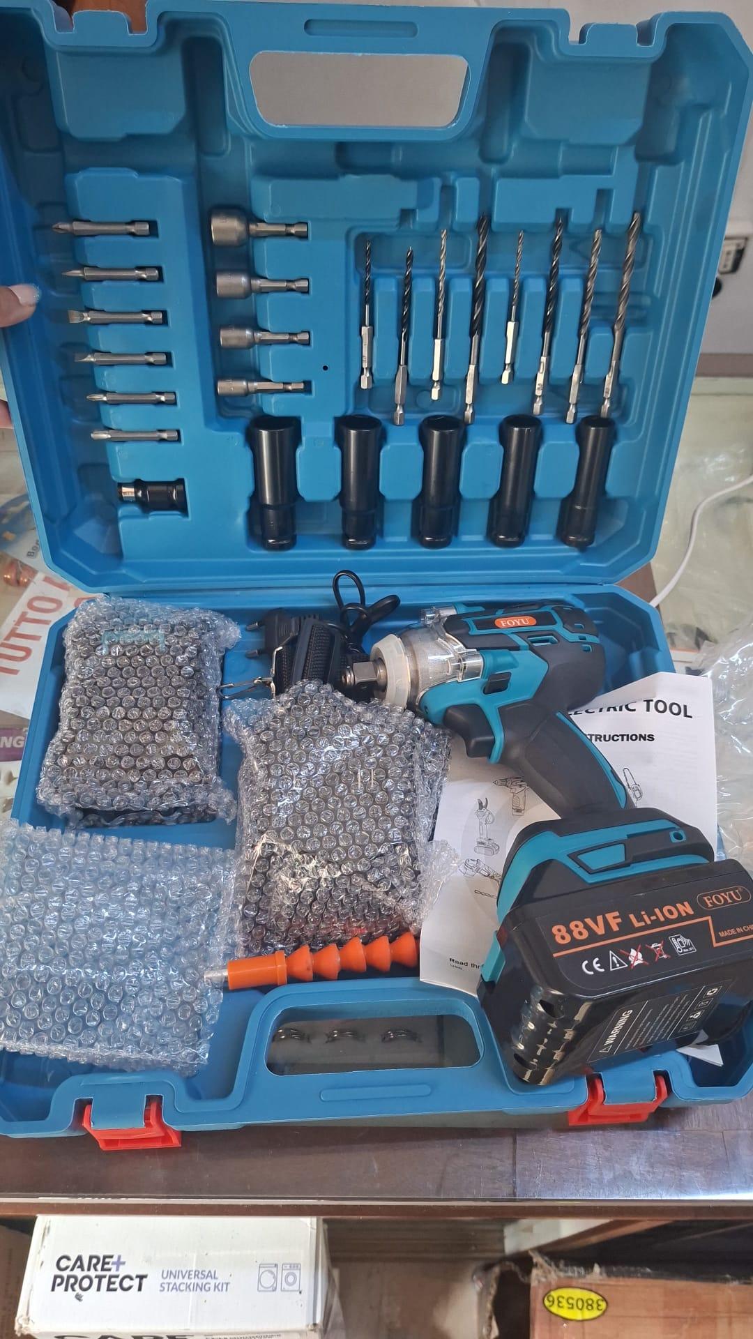 Avvitatore a impulsi elettrico senza fili FOYU con valigetta e accessori