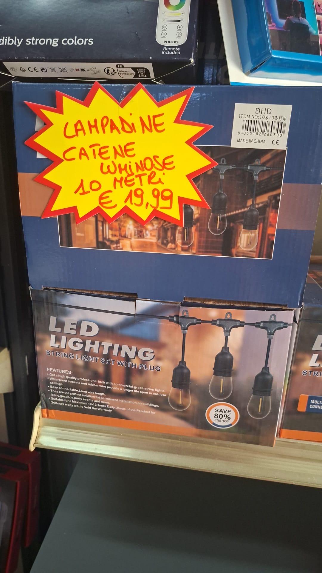 Catena luminosa LED con spina, 10 metri