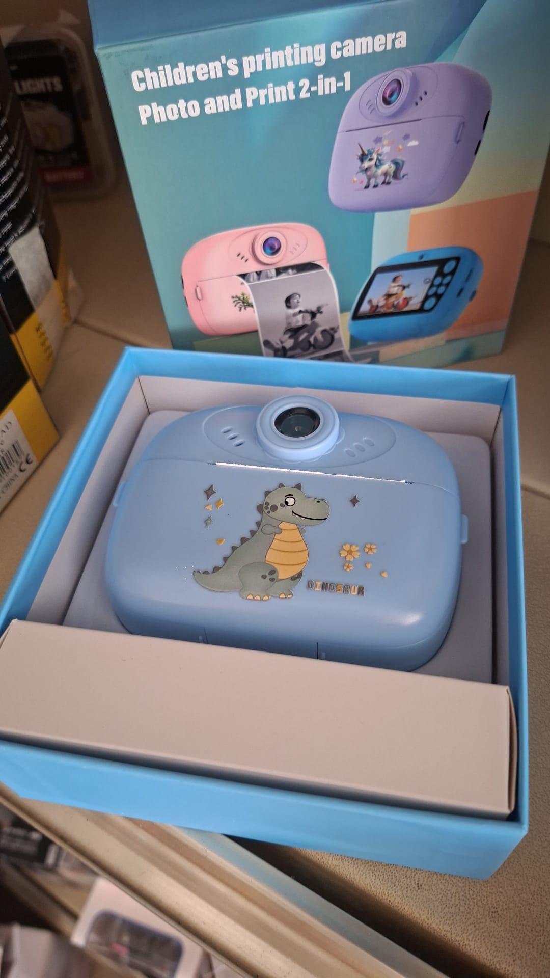 Children's printing camera Photo and Print 2-in-1 con design dinosauro