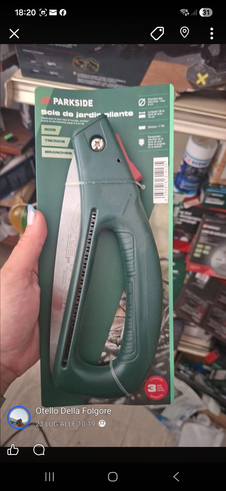 Parkside sega da giardino a mano per legno, tronchi e rami
