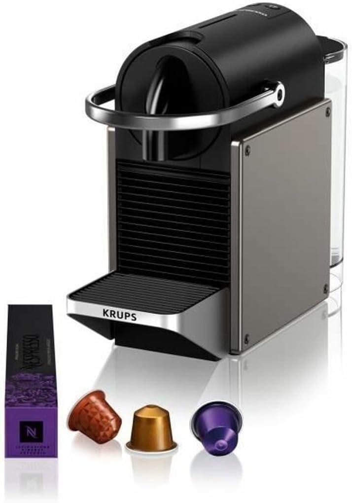 Krups Macchina da Caffè Nespresso Pixie, Compatta, Titanio