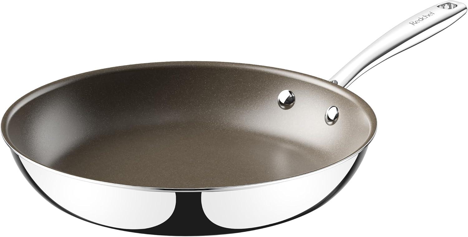 Redchef Set di Padelle in Acciaio Inox e Ceramica, 20 cm, 24 cm, 28 cm