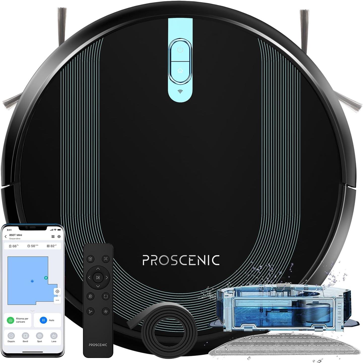 Proscenic Aspirapolvere Robot 850T, 3000Pa, Ultra-Silenzioso