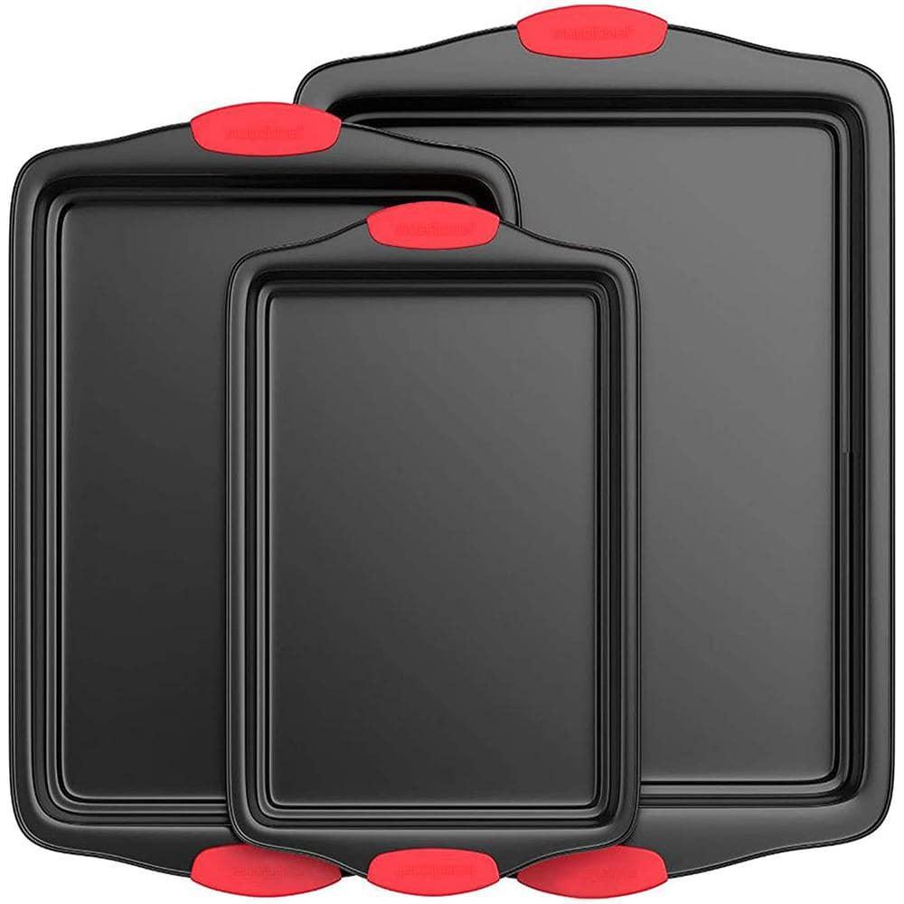 NutriChef Set di Teglie Antiaderenti, Acciaio Inossidabile, Fino a 230°C